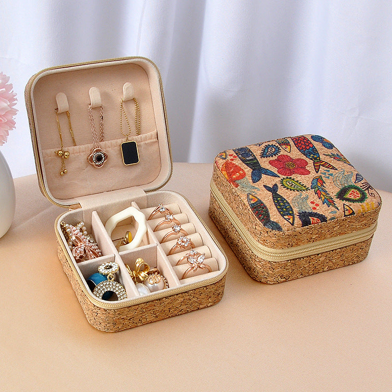Earring & Ring & Necklace Storage Box, Retro Pattern