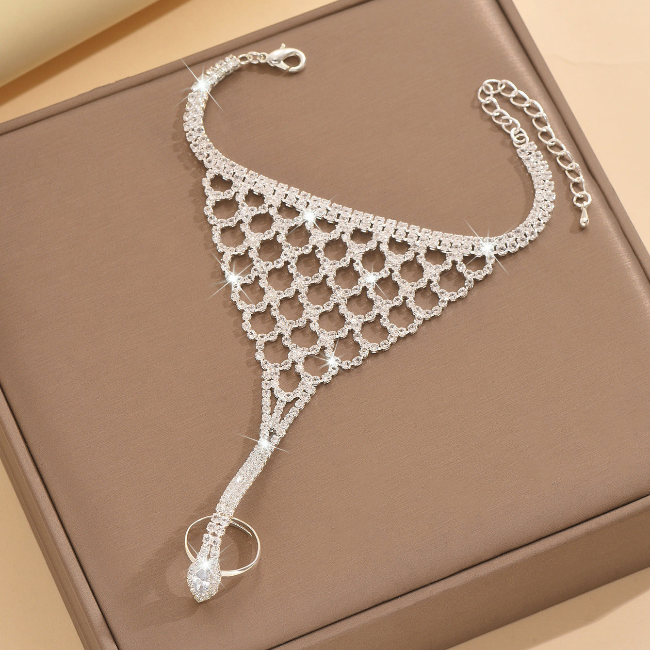 Women’s Fashion Rhinestone Mesh Bracelet,Perfect for Proms、Parties & Evening Events Accessories