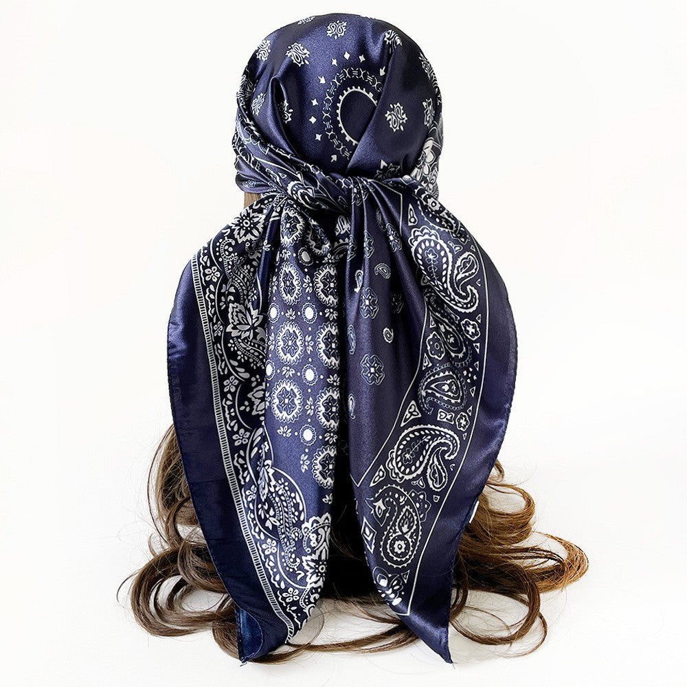 Paisley Print Shawl & Vintage Bandana Scarf – Popular Retro Western Square Scarf, 68×68cm