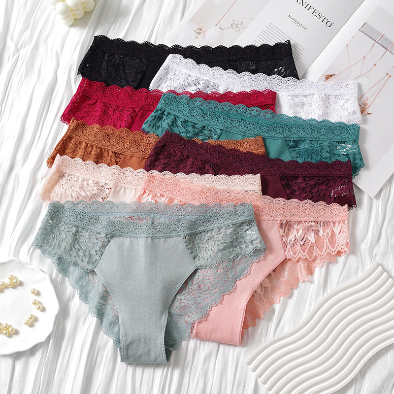 Women's pure cotton lace panties