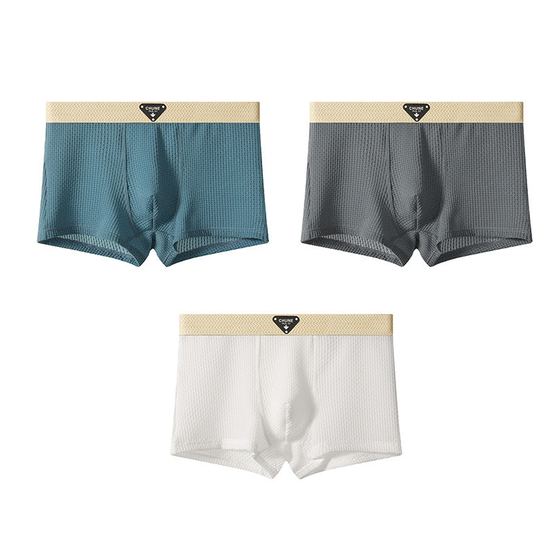 Men's Textured Soft-Touch Solid Boxer Briefs
