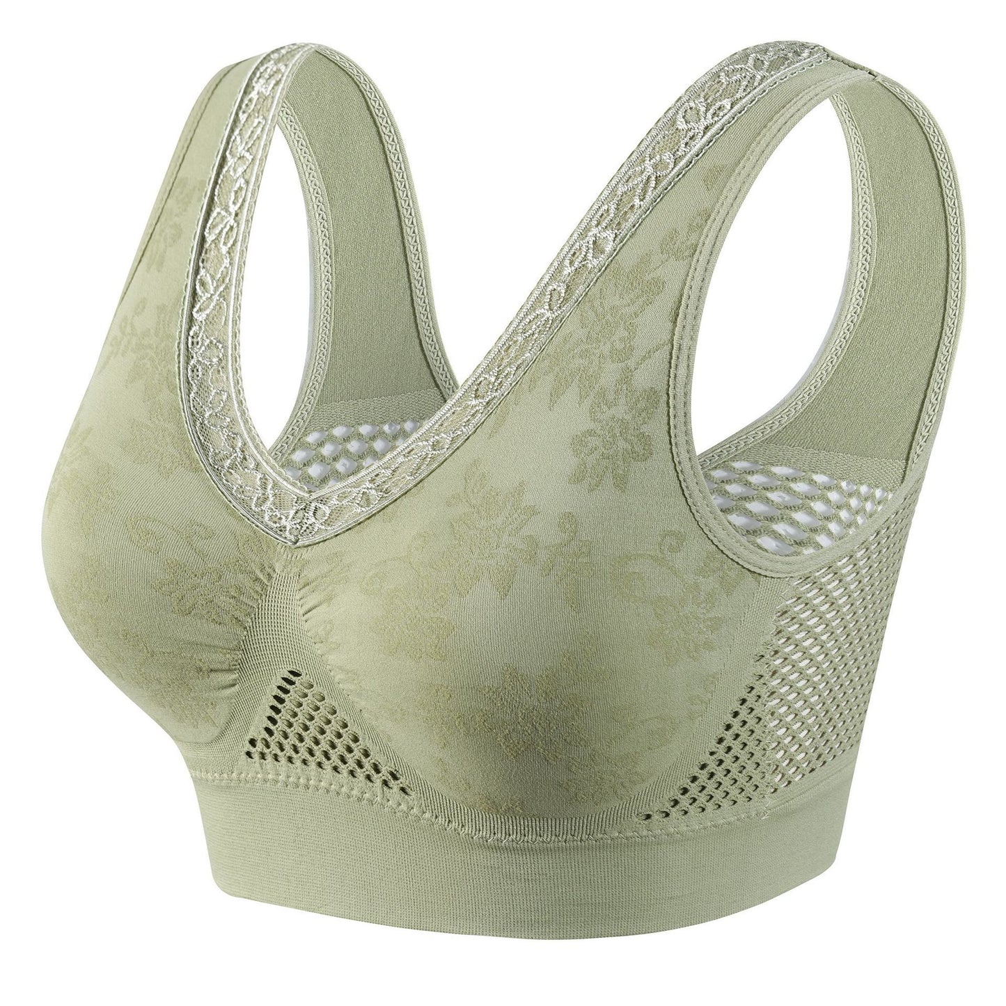Breathable Hollow Printed Sports Bra