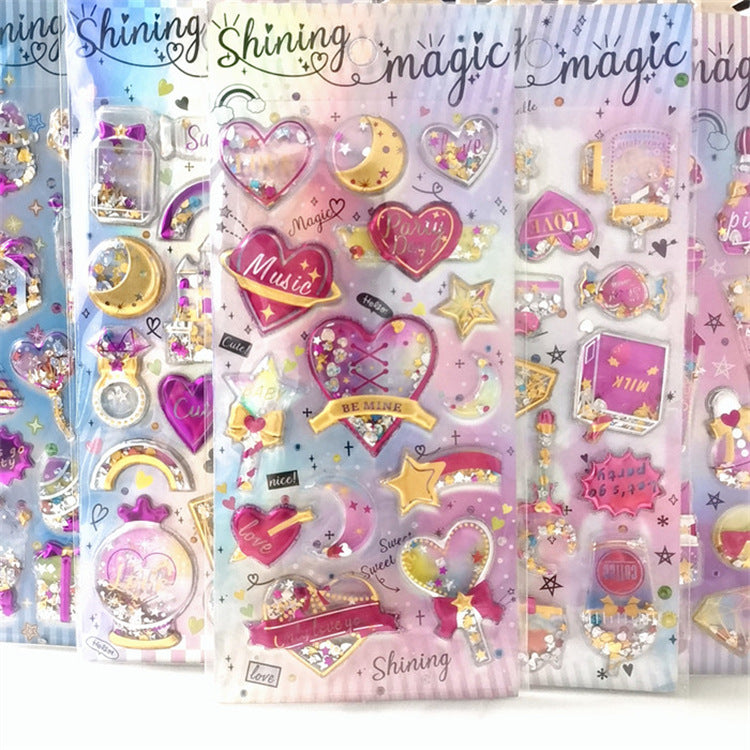 3D shiny mobile phone case decoration stickers & children's picture book stickers