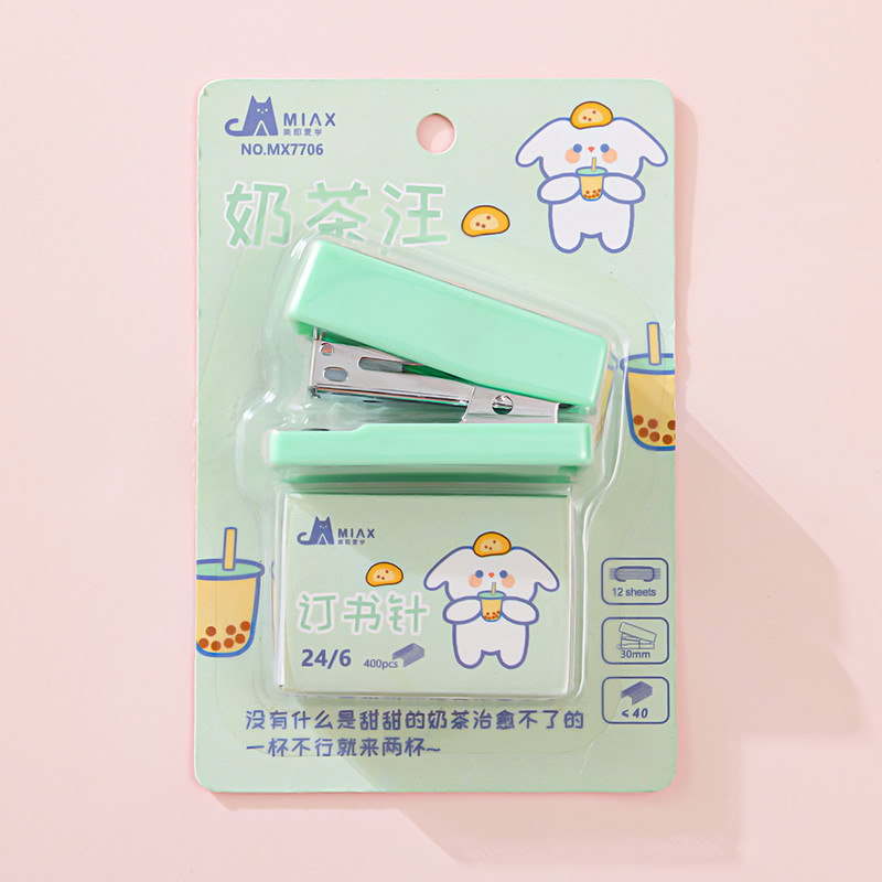 Portable cartoon mini stapler set