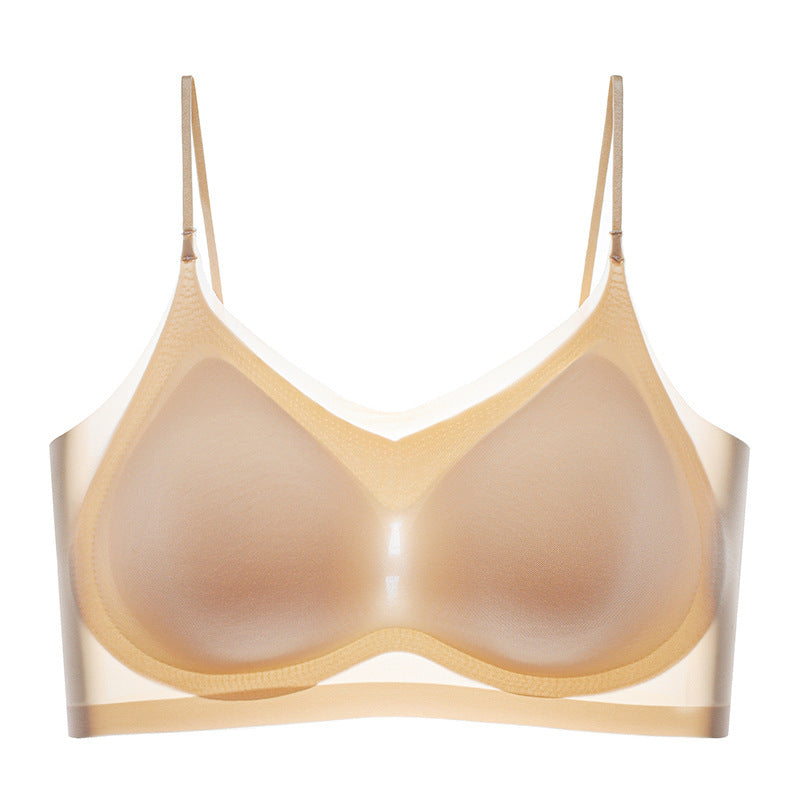 Women’s Seamless Ice Silk Bra – Ultra-thin Mesh, Wireless, Backless Design