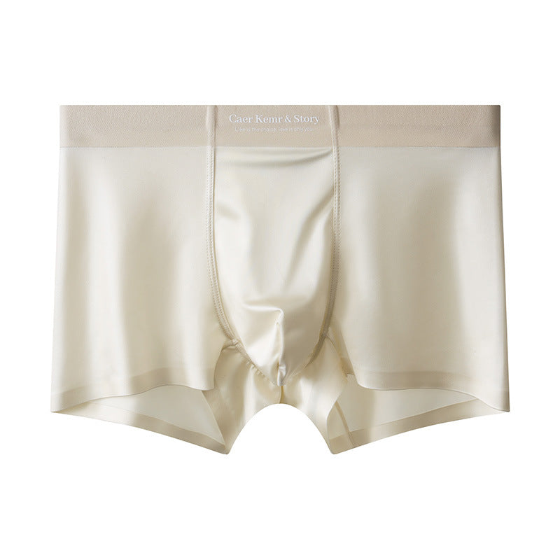 High Quality-Men's Elegant Ice Silk Underwear,Mulberry Silk Antimicrobial Boxer Briefs