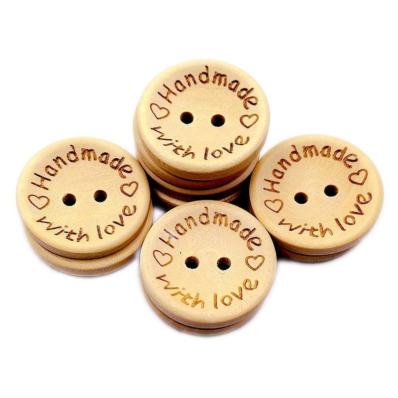 【with love】wooden buttons,50Pcs