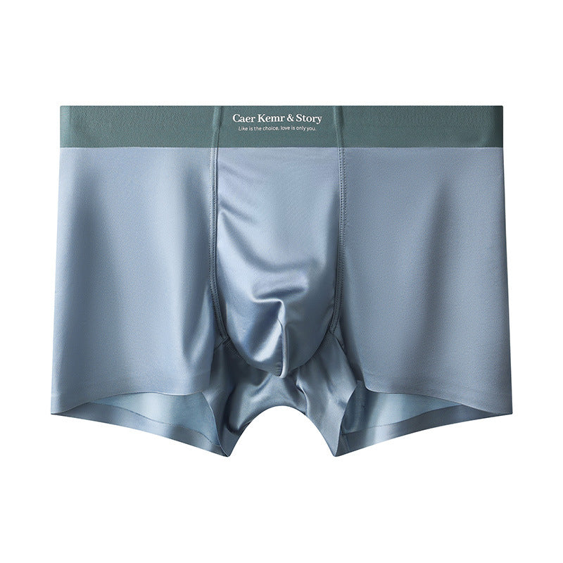 High Quality-Men's Elegant Ice Silk Underwear,Mulberry Silk Antimicrobial Boxer Briefs