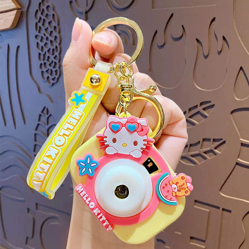 Cute cartoon projection camera keychain, creative keychain pendant