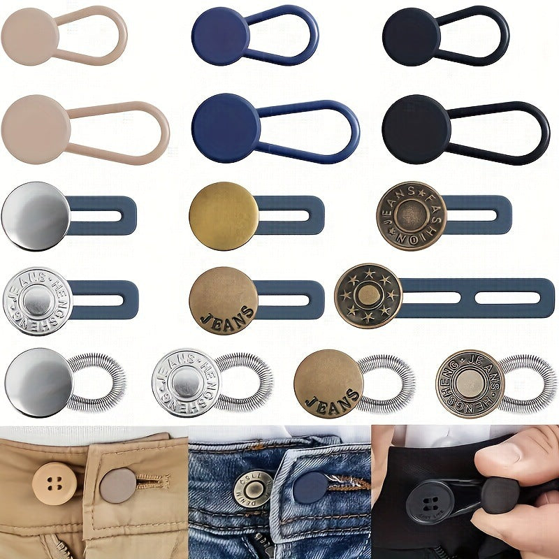 Adjustable Waist Button Extender Set – Easy-Fit Waistband Expansion Buttons for Jeans, Pants & Skirts