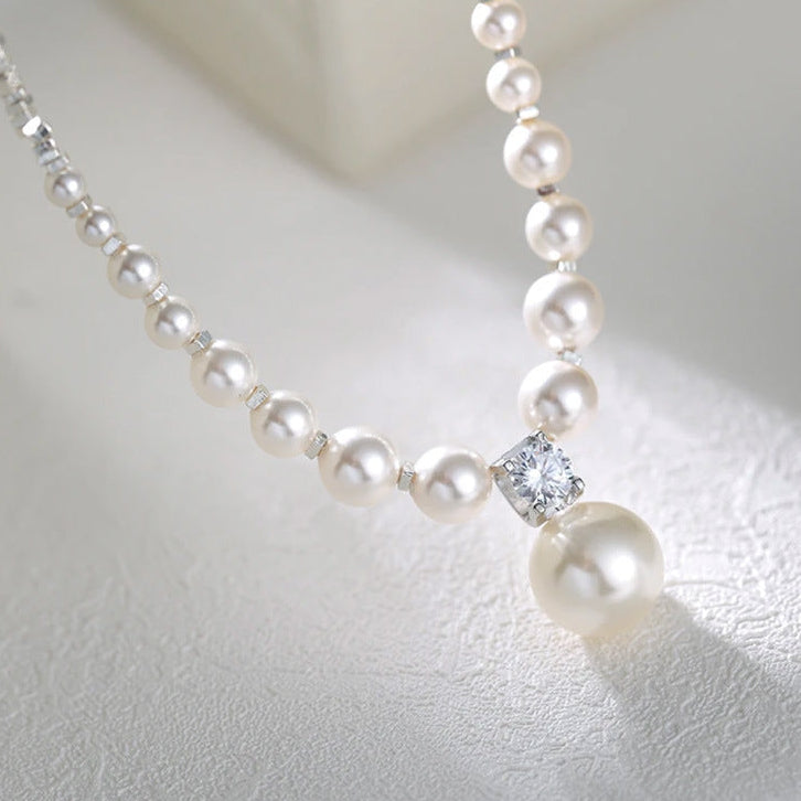 Handmade Silver Bead Pearl Necklace