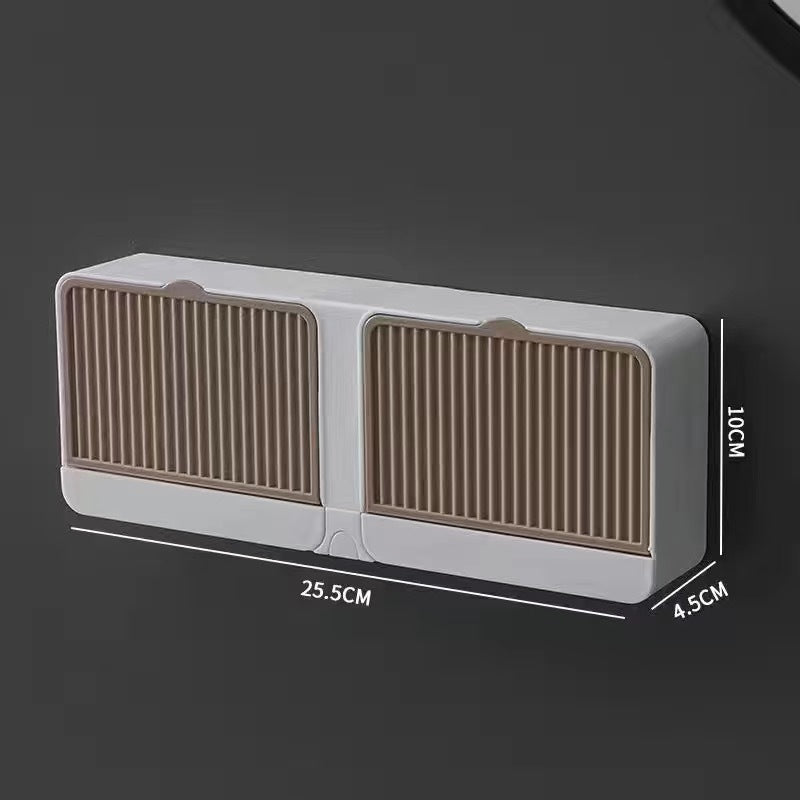 Wall-Mounted Flip-Top Soap Box – Drainable & No-Drill