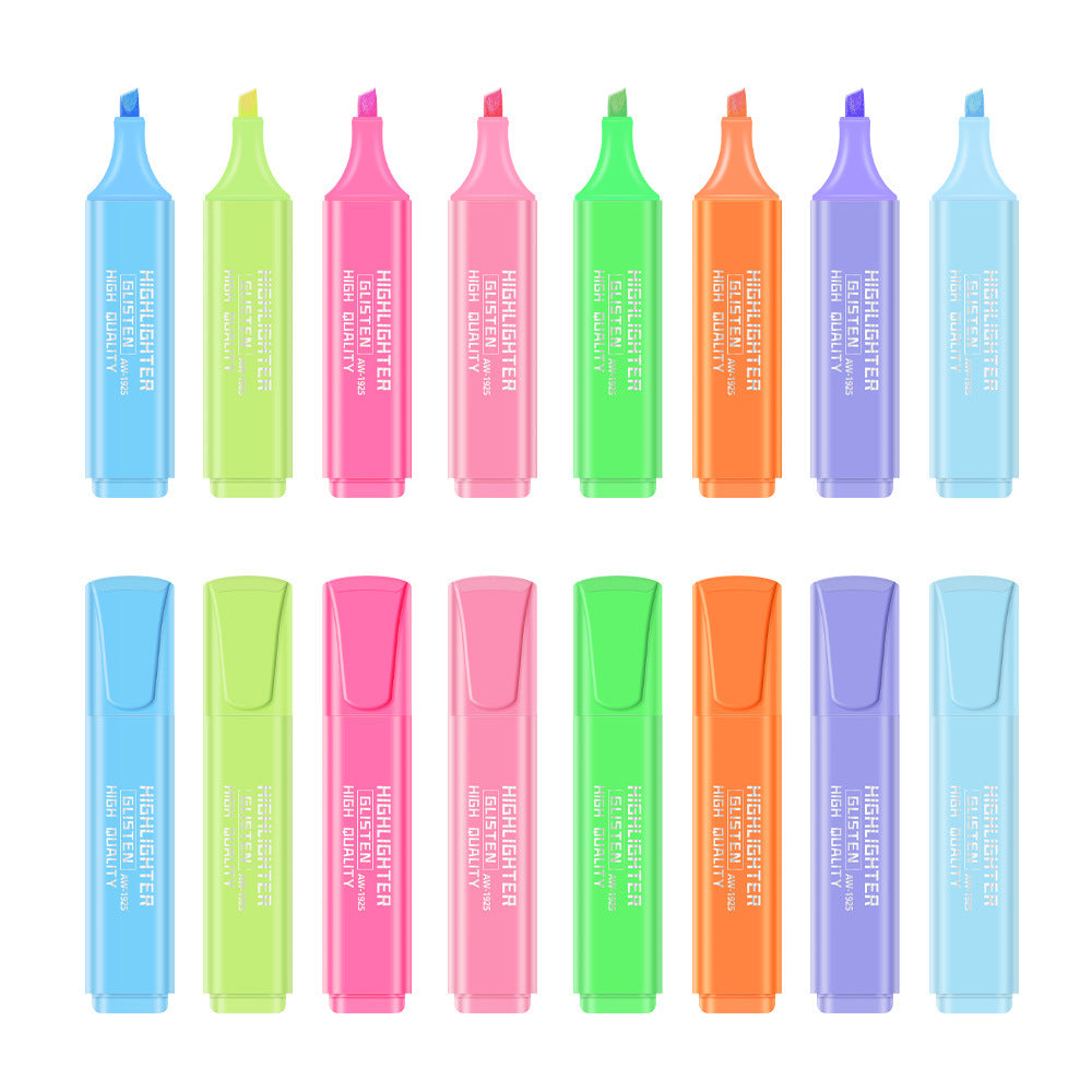 【8 PCS】Glitter multi-color highlighter pen set, children's painting graffiti pen, focus marker pen