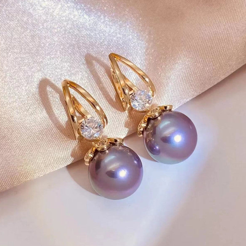 High Quality - Luxury Pearl Earrings with Diamonds