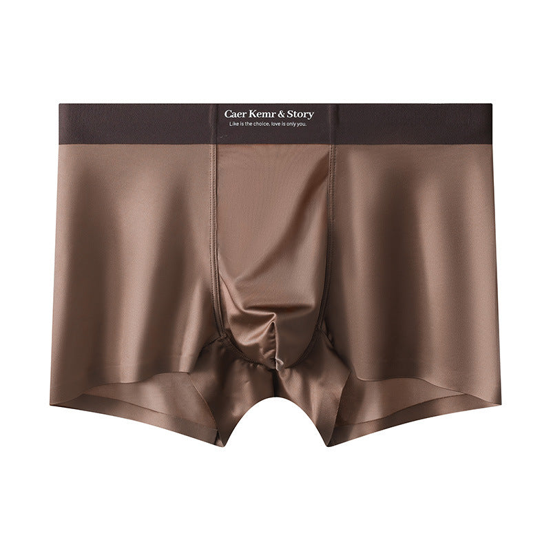 High Quality-Men's Elegant Ice Silk Underwear,Mulberry Silk Antimicrobial Boxer Briefs