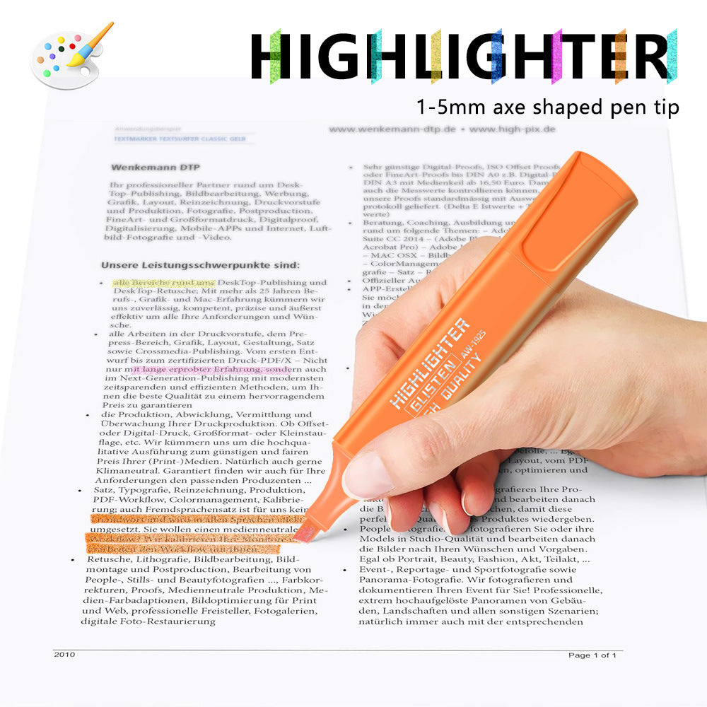 【8 PCS】Glitter multi-color highlighter pen set, children's painting graffiti pen, focus marker pen