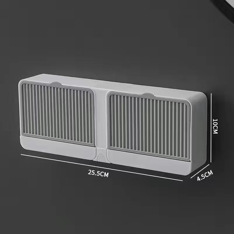 Wall-Mounted Flip-Top Soap Box – Drainable & No-Drill
