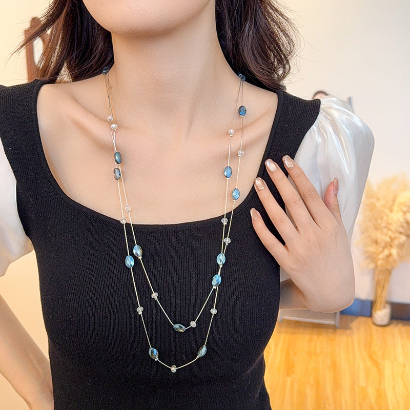 Korean fashion multi-layered pearl necklace