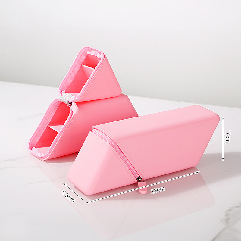 Magnetic Soft Silicone Pencil Case Large Capacity Expandable Silicone Pouch