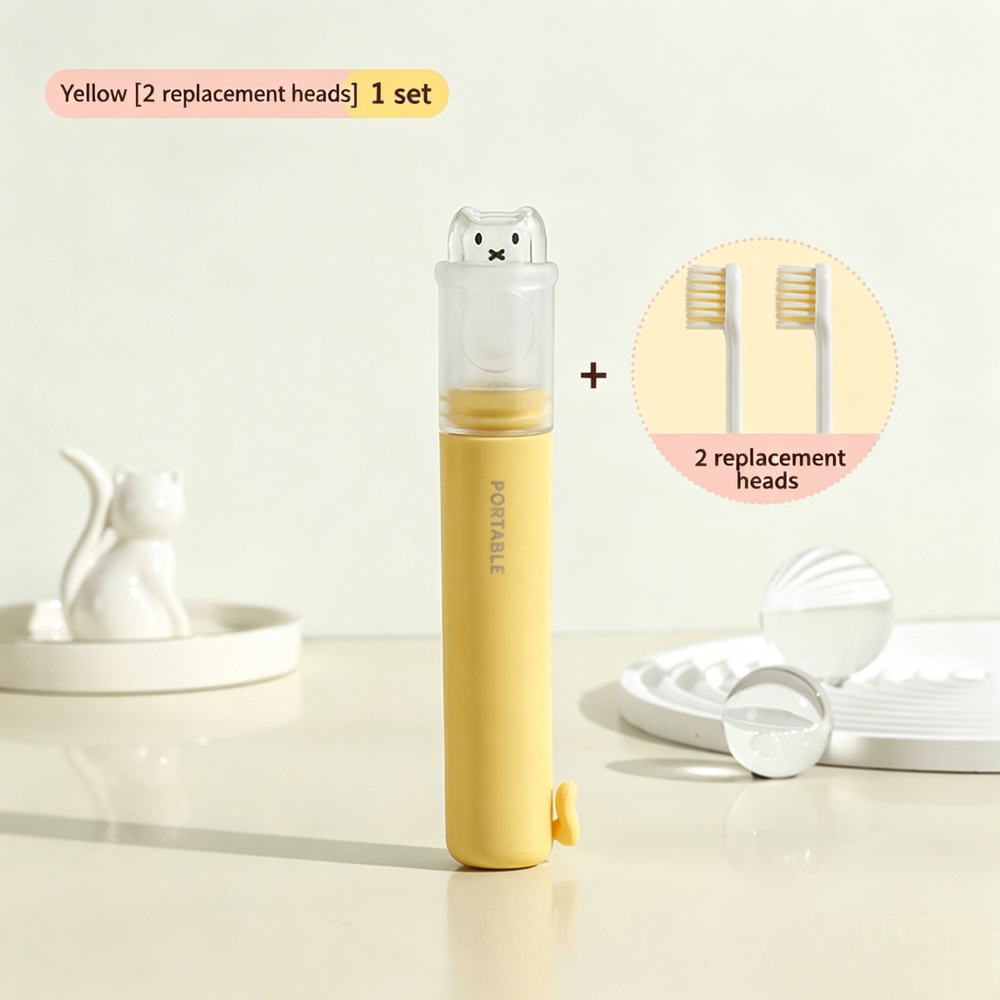đĒĨFoldable Portable Toothbrush Set â All-in-One Toothbrush & Toothpaste, Soft Bristle, Compact for Business Trips & Travel