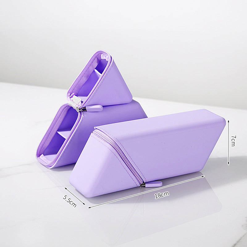 Magnetic Soft Silicone Pencil Case Large Capacity Expandable Silicone Pouch