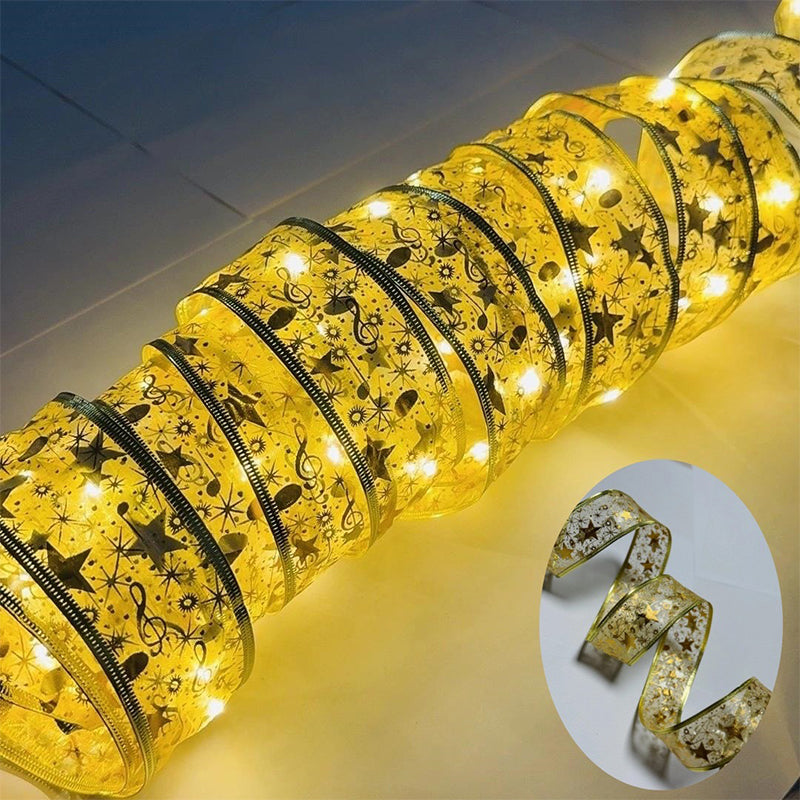 Christmas Star Ribbon Decorative Lights