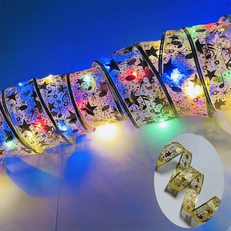 Christmas Star Ribbon Decorative Lights