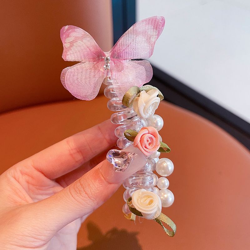 Sweet Butterfly Rose Hair Tie – Ponytail Holder & Hair Accessory