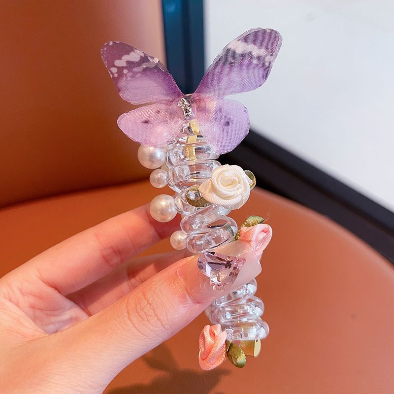 Sweet Butterfly Rose Hair Tie – Ponytail Holder & Hair Accessory