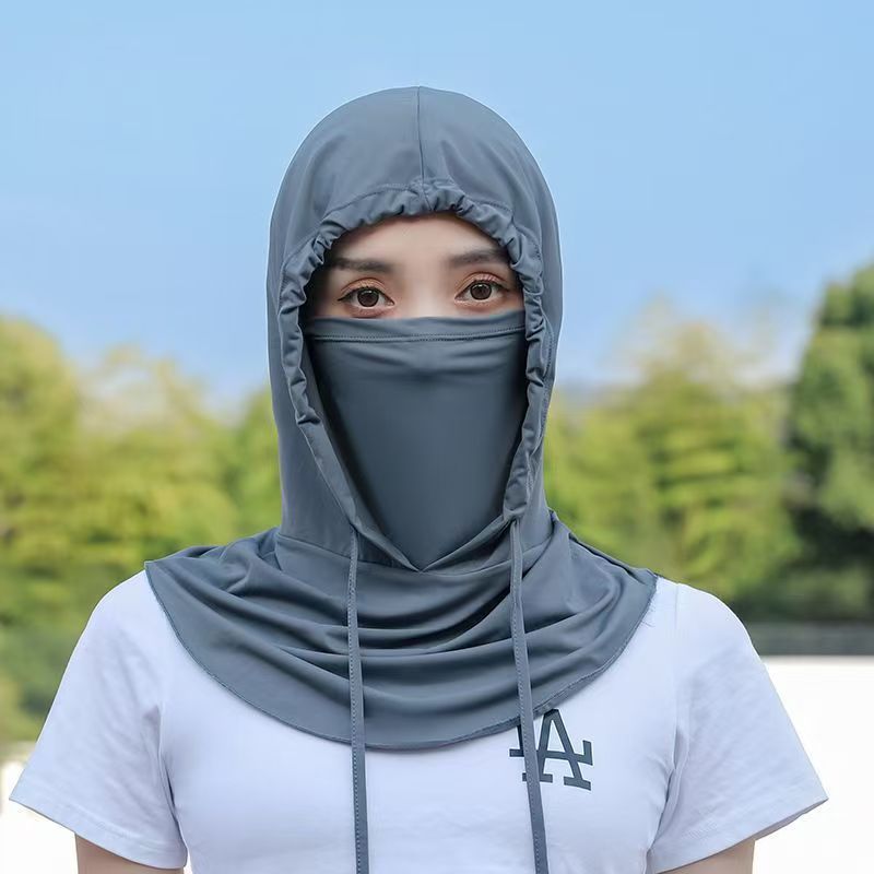 Ice Silk Breathable Neck Guard with Full Face Coverage Multi-Purpose Summer Sunscreen Hat