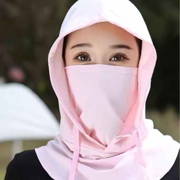 Ice Silk Breathable Neck Guard with Full Face Coverage Multi-Purpose Summer Sunscreen Hat