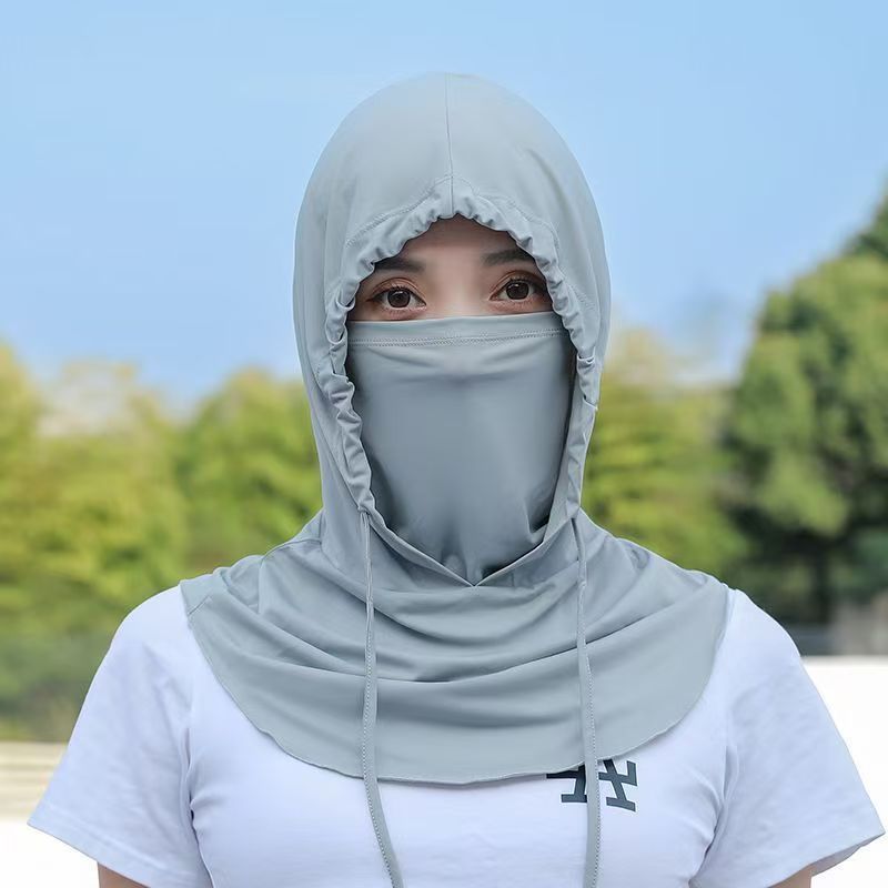 Ice Silk Breathable Neck Guard with Full Face Coverage Multi-Purpose Summer Sunscreen Hat