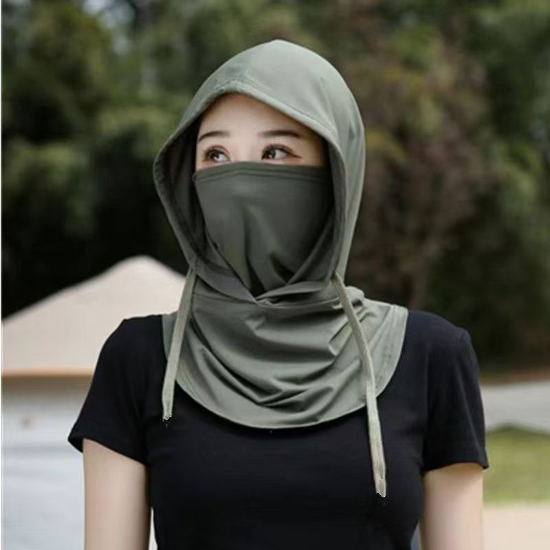 Ice Silk Breathable Neck Guard with Full Face Coverage Multi-Purpose Summer Sunscreen Hat