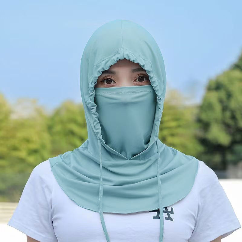 Ice Silk Breathable Neck Guard with Full Face Coverage Multi-Purpose Summer Sunscreen Hat
