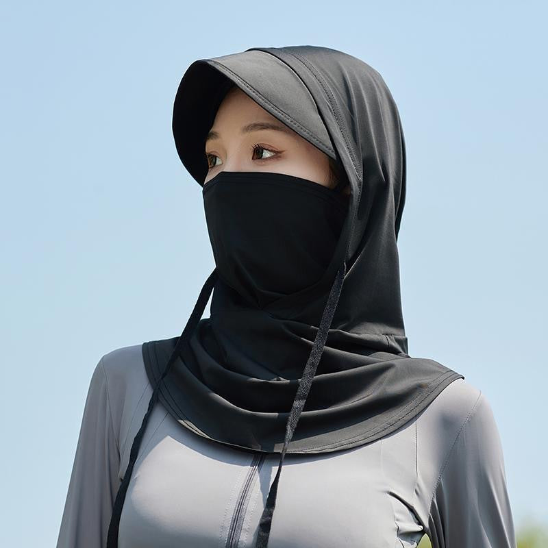 Ice Silk Breathable Neck Guard with Full Face Coverage Multi-Purpose Summer Sunscreen Hat