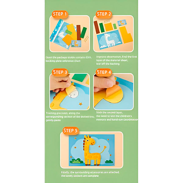 【12PCS】High-quality 3D sticker painting, children's craft materials kit, educational toy