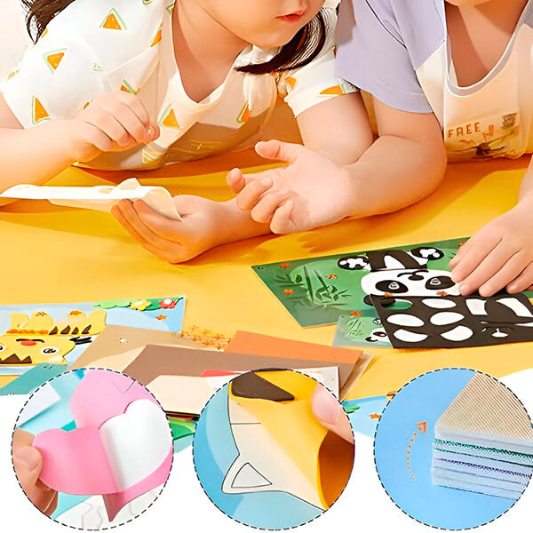 【12PCS】High-quality 3D sticker painting, children's craft materials kit, educational toy