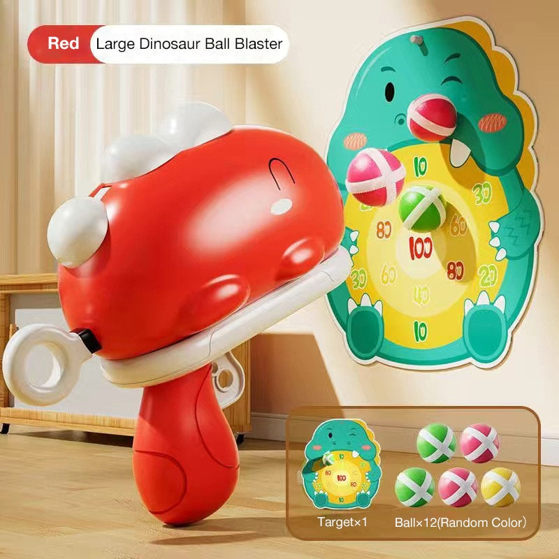 Dinosaur Sticky Ball Blaster, Kids Cartoon Sticky Ball Shooter Toy