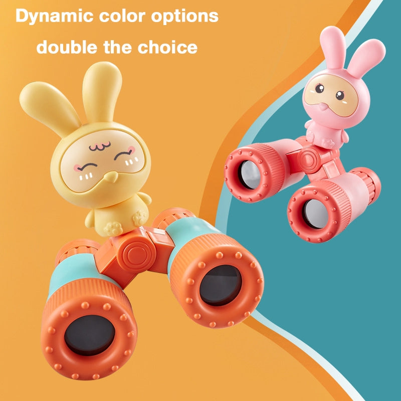 Children's Outdoor Travel Adventure Binoculars, Detachable High Magnification Cartoon Telescope Toy