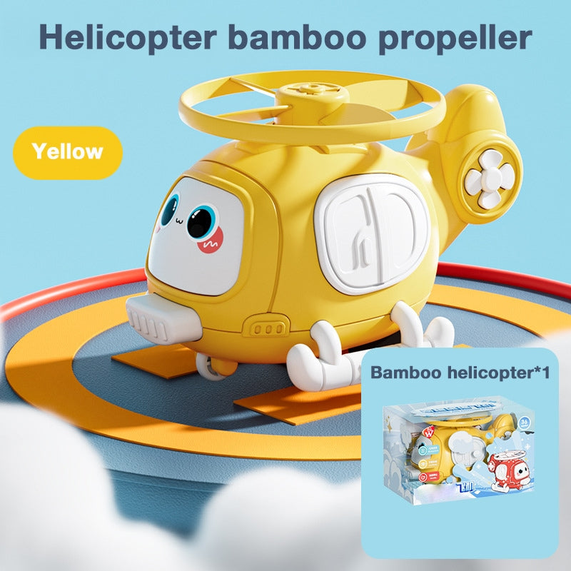 Inertial Collision Aircraft Bamboo Dragonfly Outdoor Flying Disc Launcher Frisbee Toy