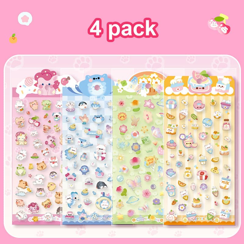 3D Embossed Relief Stickers – Fun DIY Decorative Stickers for Kids & Crafts