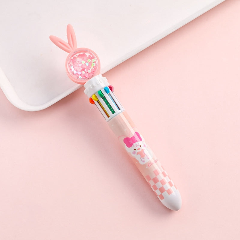 10-color cartoon rabbit ballpoint pen