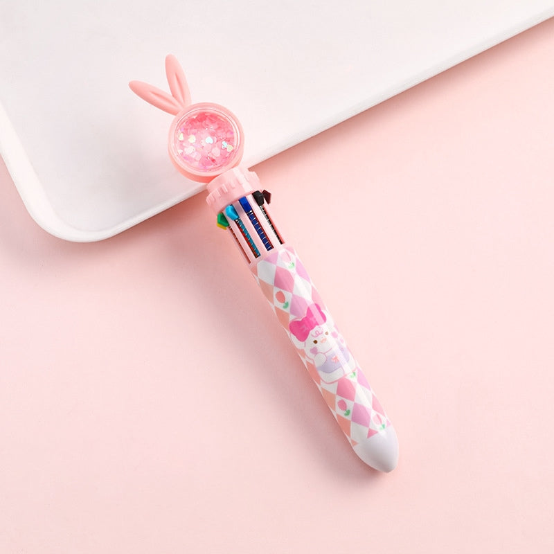 10-color cartoon rabbit ballpoint pen