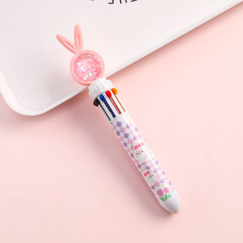 10-color cartoon rabbit ballpoint pen