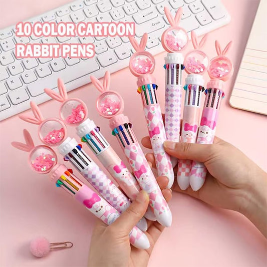 10-color cartoon rabbit ballpoint pen