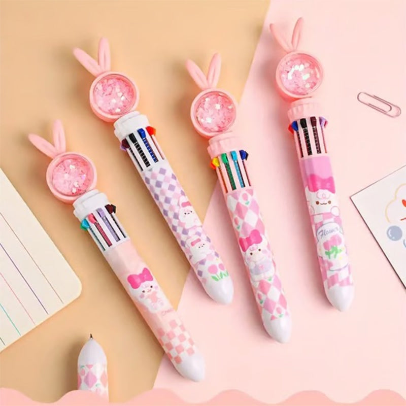 10-color cartoon rabbit ballpoint pen