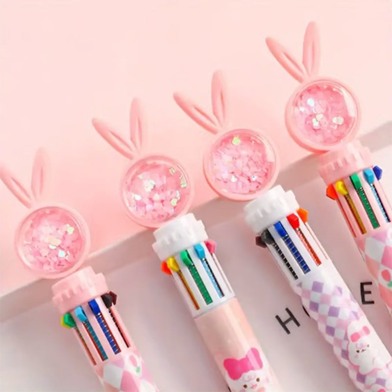 10-color cartoon rabbit ballpoint pen