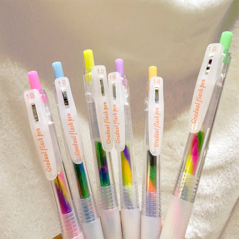 Gradient Rainbow Pen – 3 Colors, Stylish Gel Ink