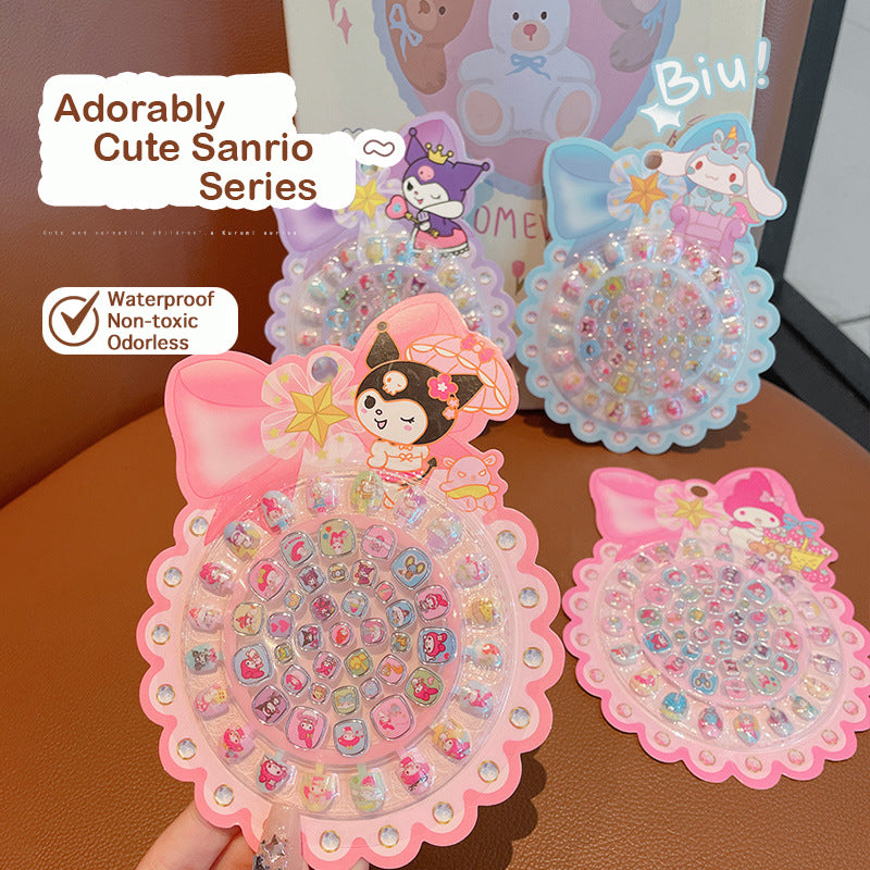 Cute Kids Nail Stickers Waterproof Non-Toxic Cartoon Nail Art Decals for Girls | Sanrio Style