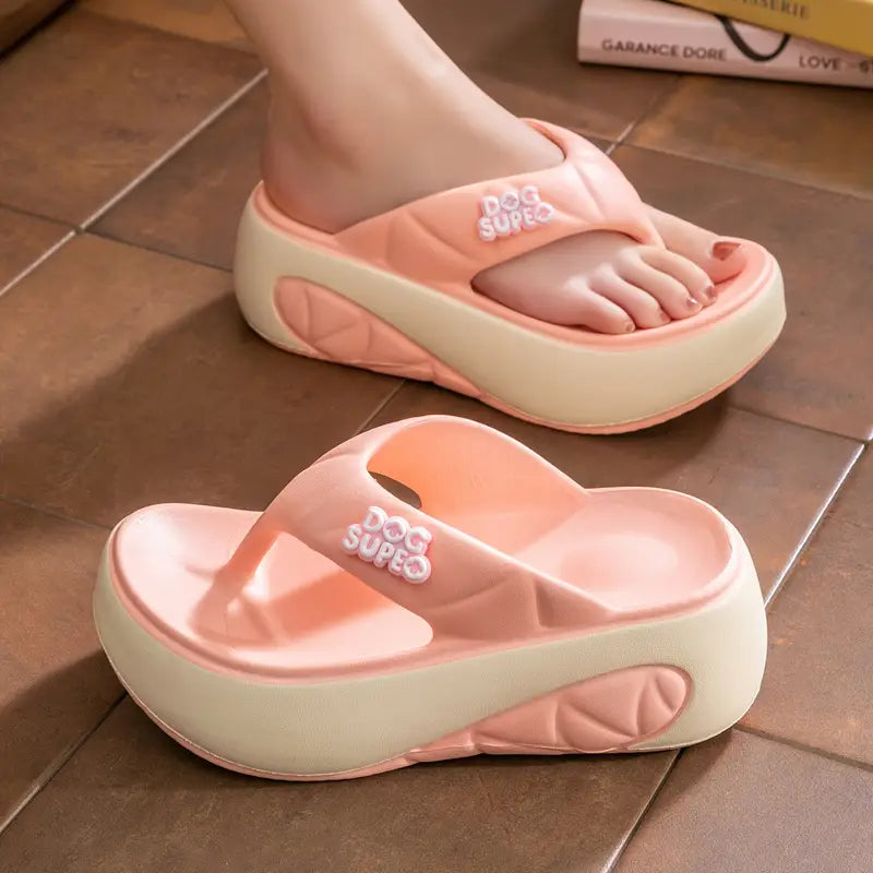 Women's Stylish Summer Platform Flip-Flops - Comfortable EVA Material